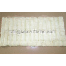 Top quality natural white color rex rabbit neck fur plate